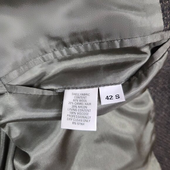 Bill Robinson Sport Coat 42S Green Tweed Wool Camel Hair Blend Blazer Jacket - Picture 5 of 13